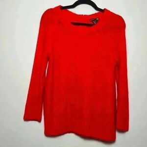 H&M Bright Red Medium Knit Sweater Size Small EUC